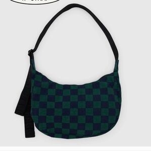 BAGGU Nylon Medium Crescent RARE CHECKERED PATTERN